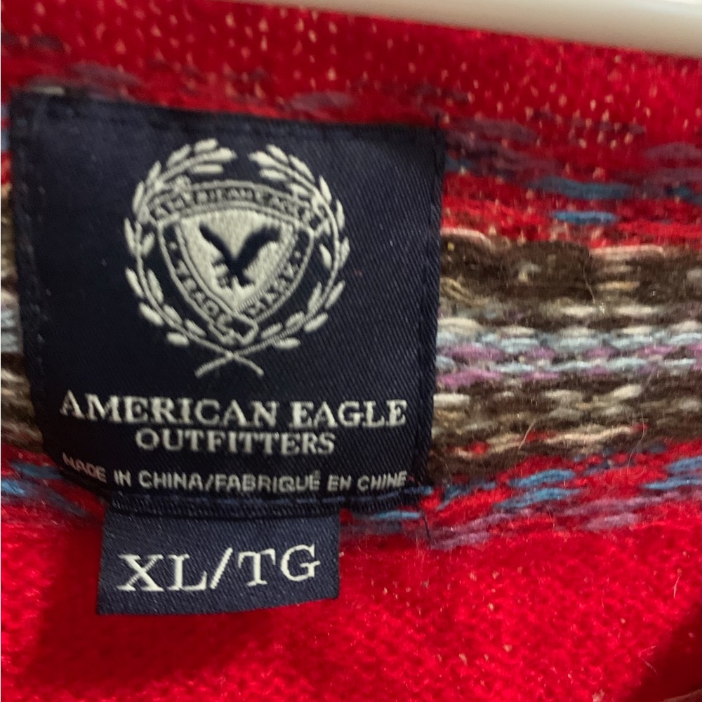 American Eagle Red Pattern Sweater - image 2